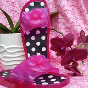 NWOT Kate Spade "Splash" Pink Jelly Slides, size 8
